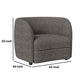 Srey Accent Chair 37 Inch Plush Gray Boucle Curved Kidney Shape BM332551