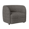 Srey Accent Chair, 37 Inch, Plush Gray Boucle, Curved Kidney Shape