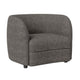Srey Accent Chair, 37 Inch, Plush Gray Boucle, Curved Kidney Shape