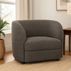 Srey Accent Chair, 37 Inch, Plush Gray Boucle, Curved Kidney Shape