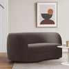 Srey Loveseat, 64 Inch, Charcoal Gray Boucle, Curved Kidney Shape