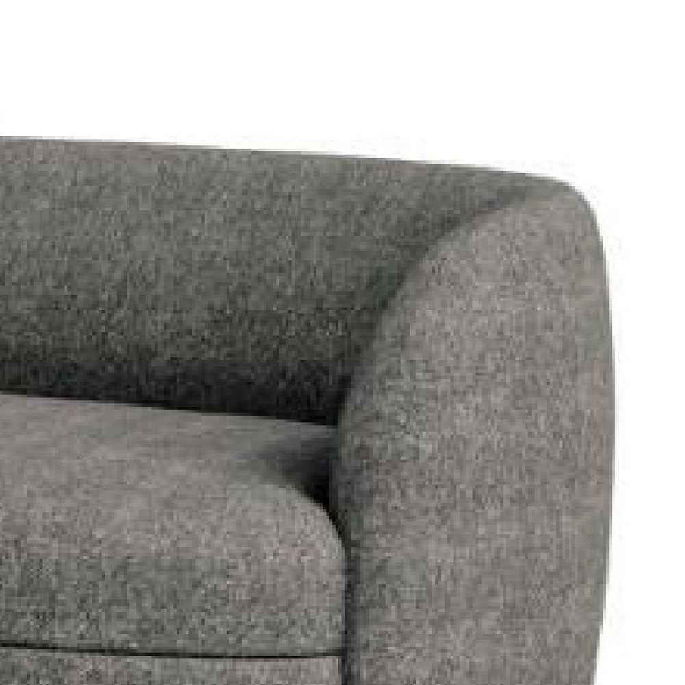 Srey Sofa 84 Inch Charcoal Gray Boucle Smooth Curved Kidney Shape BM332553