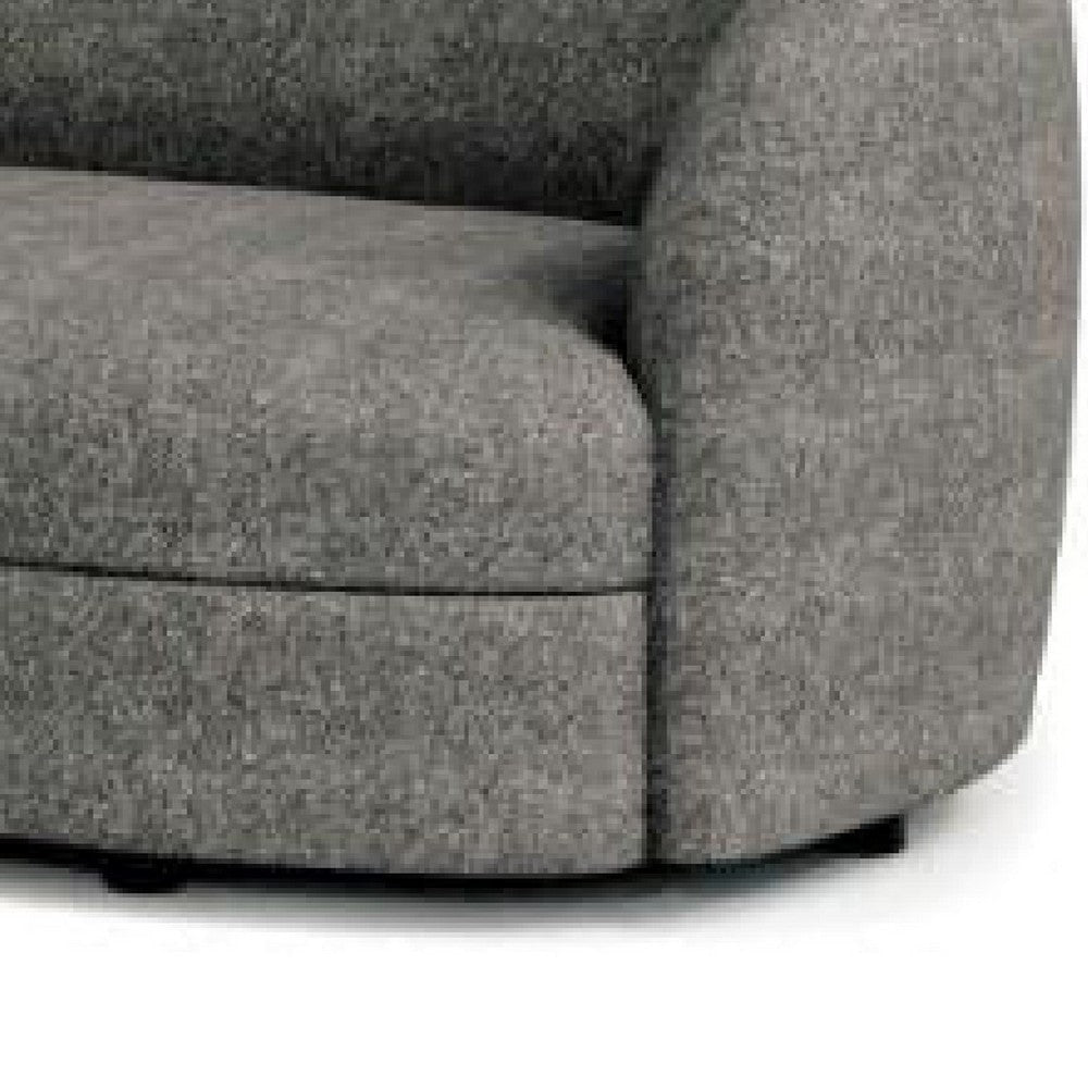 Srey Sofa 84 Inch Charcoal Gray Boucle Smooth Curved Kidney Shape BM332553