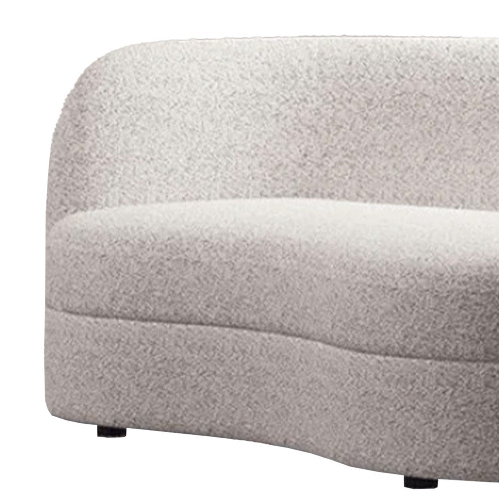 Srey 2pc Sofa and Loveseat Set White Boucle Curved Kidney Shape BM332554