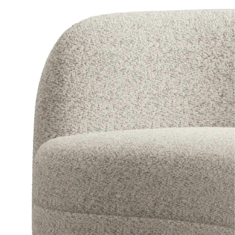 Srey 2pc Sofa and Loveseat Set White Boucle Curved Kidney Shape BM332554