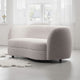 Srey 2pc Sofa and Loveseat Set, White Boucle, Curved Kidney Shape