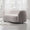 Srey 2pc Sofa and Loveseat Set, White Boucle, Curved Kidney Shape