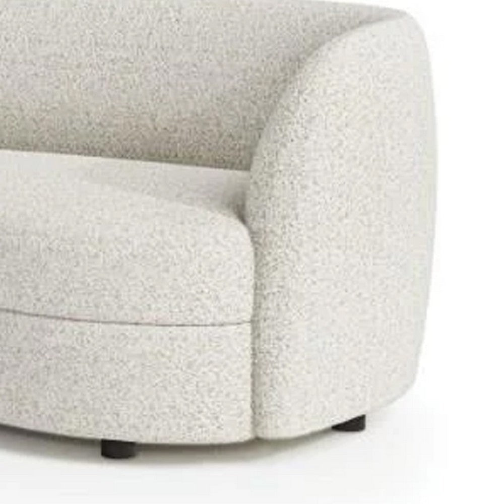 Srey Loveseat 64 Inch Modern White Boucle Curved Kidney Shape BM332555