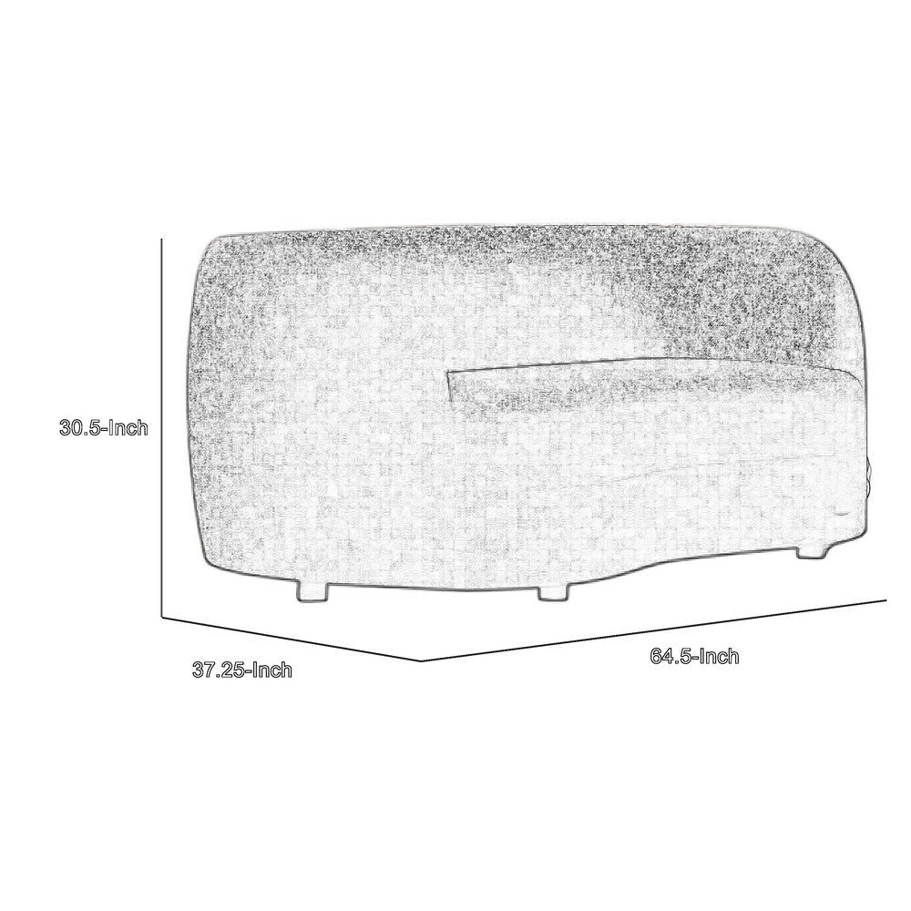 Srey Loveseat 64 Inch Modern White Boucle Curved Kidney Shape BM332555