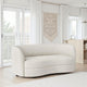 Srey Loveseat, 64 Inch, Modern White Boucle, Curved Kidney Shape