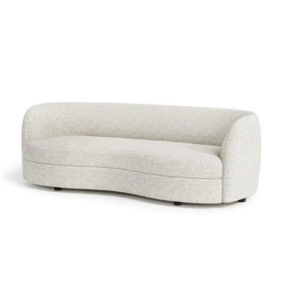 Srey Sofa 84 Inch Modern Plush White Boucle Curved Kidney Shape BM332556