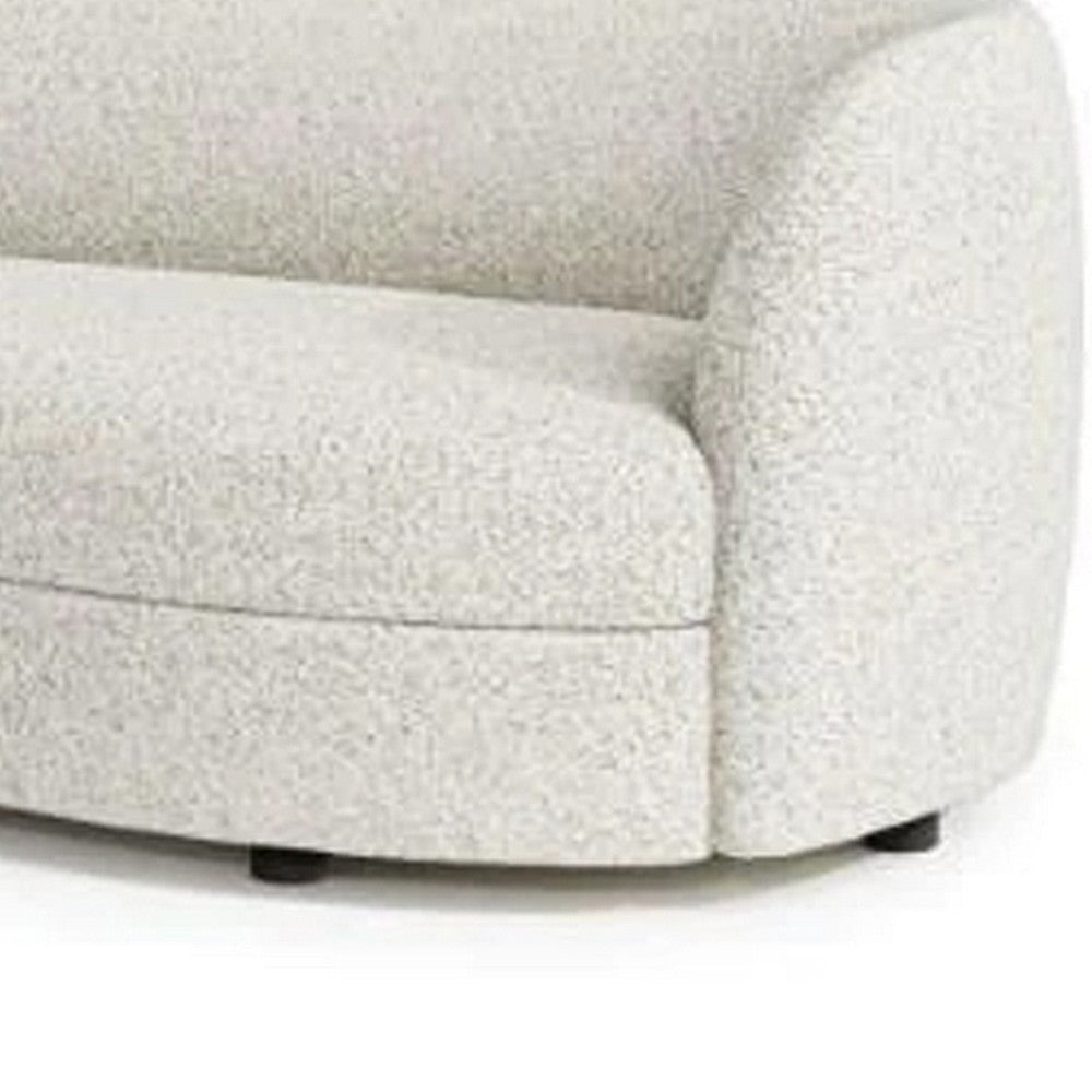 Srey Sofa 84 Inch Modern Plush White Boucle Curved Kidney Shape BM332556
