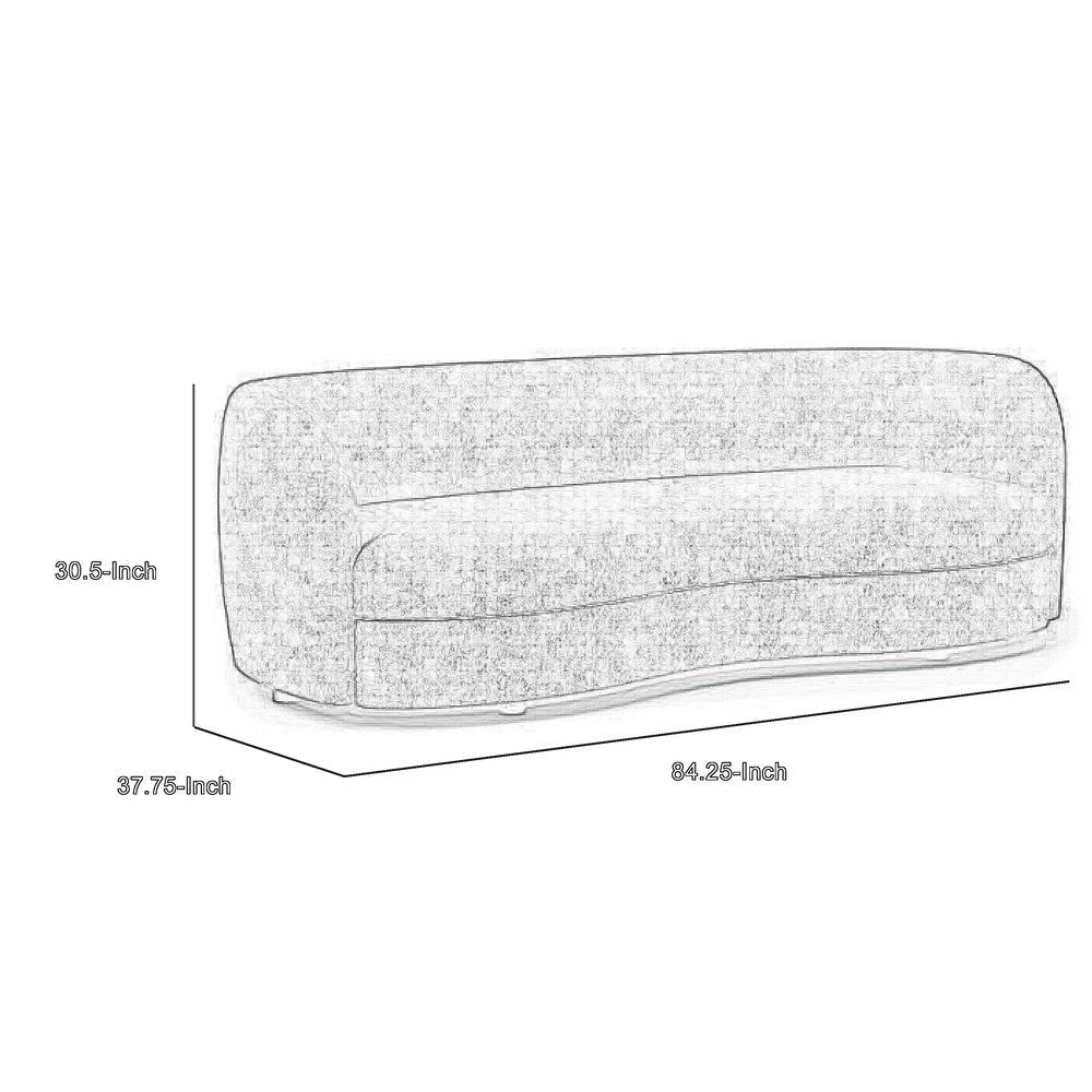 Srey Sofa 84 Inch Modern Plush White Boucle Curved Kidney Shape BM332556