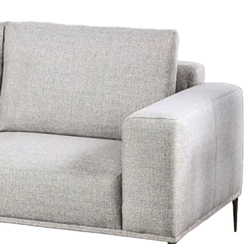 Kevin Sectional Sofa Left Chaise Gray Chenille 98 Inch Metal Legs BM332557