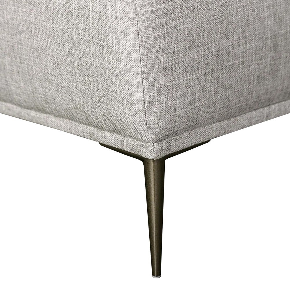 Kevin Sectional Sofa Left Chaise Gray Chenille 98 Inch Metal Legs BM332557