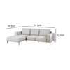 Kevin Sectional Sofa Left Chaise Gray Chenille 98 Inch Metal Legs BM332557