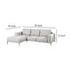 Kevin Sectional Sofa Left Chaise Gray Chenille 98 Inch Metal Legs BM332557