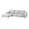 Kevin Sectional Sofa, Left Chaise, Gray Chenille, 98 Inch, Metal Legs