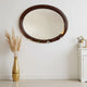 Lego Wall Mounting Mirror, 49 Inch Cherry Brown Solid Wood Oval Frame
