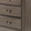 Recus Tall Dresser Chest 6 Drawers w Brass Handles Gray Solid Wood BM332563