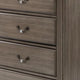 Recus Tall Dresser Chest 6 Drawers w Brass Handles Gray Solid Wood BM332563
