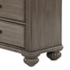 Recus Tall Dresser Chest 6 Drawers w Brass Handles Gray Solid Wood BM332563