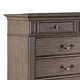 Recus Wide Dresser 9 Drawers with Brass Handles Gray Solid Wood BM332564