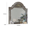 Recus Dresser Mirror 49 Inch Floral Arched Shape Gray Solid Wood