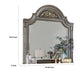 Recus Dresser Mirror 49 Inch Floral Arched Shape Gray Solid Wood