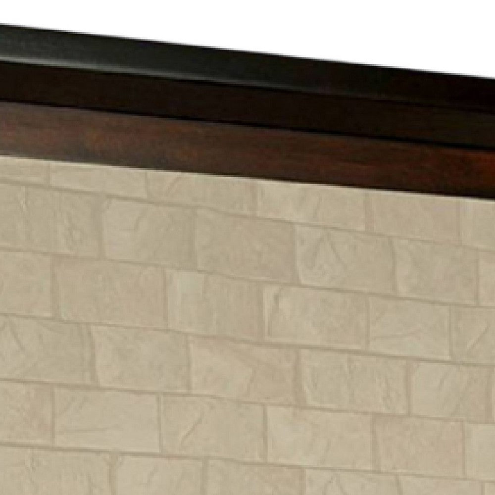 Nera Dresser Mirror 38 Inch Dark Walnut Brown and Black Solid Wood BM332568