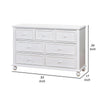 Kny Wide Dresser 7 Drawers Turned Feet Traditional White Solid Wood BM332569