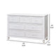 Kny Wide Dresser 7 Drawers Turned Feet Traditional White Solid Wood BM332569