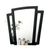 Ino Dresser Mirror 44 Inch Black Fabric Upholstered 3 Panel Frame BM332570