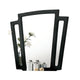 Ino Dresser Mirror 44 Inch Black Fabric Upholstered 3 Panel Frame BM332570