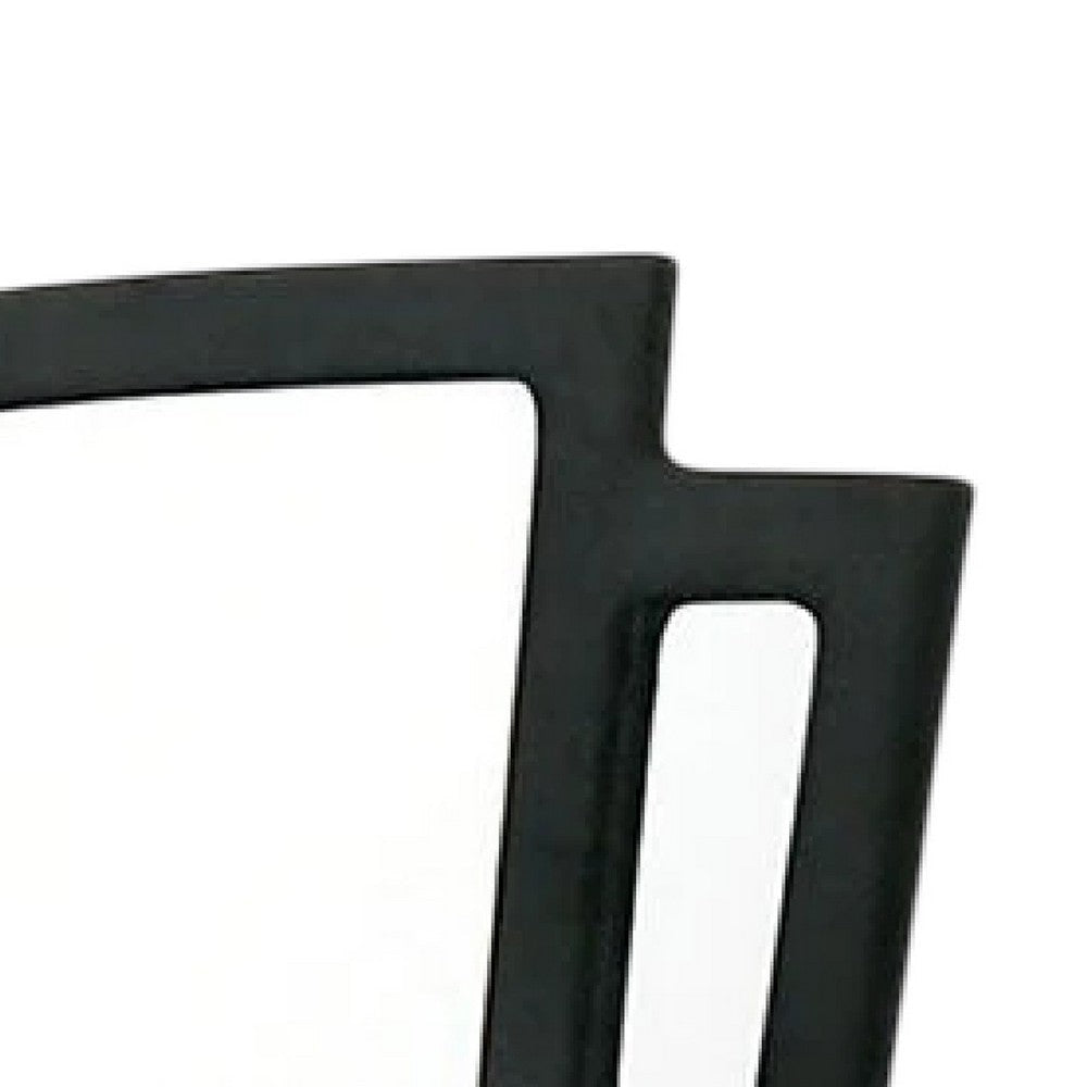 Ino Dresser Mirror 44 Inch Black Fabric Upholstered 3 Panel Frame BM332570