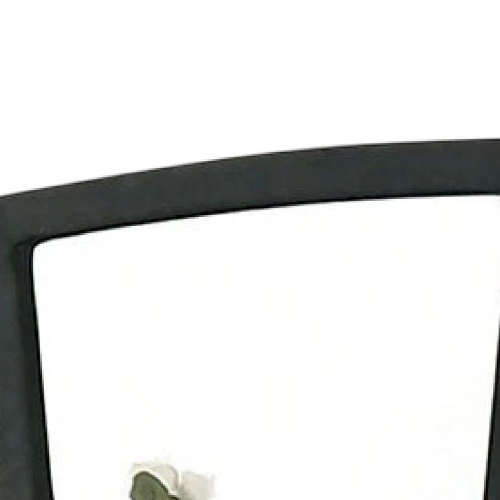 Ino Dresser Mirror 44 Inch Black Fabric Upholstered 3 Panel Frame BM332570