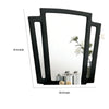 Ino Dresser Mirror 44 Inch Black Fabric Upholstered 3 Panel Frame BM332570