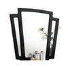 Ino Dresser Mirror, 44 Inch Black Fabric Upholstered 3 Panel Frame