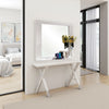 Gely Dresser Mirror, 46 Inch Glossy White Lacquer, Solid Wood Frame