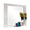 Gely Dresser Mirror, 46 Inch Glossy White Lacquer, Solid Wood Frame