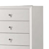 Tory Tall Dresser Chest 5 Drawers w Bronze Knobs Textured White Wood BM332575