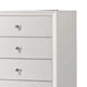 Tory Tall Dresser Chest 5 Drawers w Bronze Knobs Textured White Wood BM332575