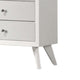 Tory Tall Dresser Chest 5 Drawers w Bronze Knobs Textured White Wood BM332575