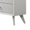 Tory Wide Dresser 6 Drawers w Bronze Knobs Textured White Wood BM332576