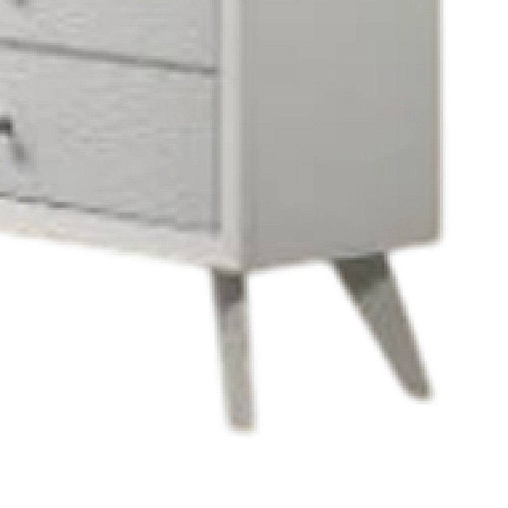 Tory Wide Dresser 6 Drawers w Bronze Knobs Textured White Wood BM332576