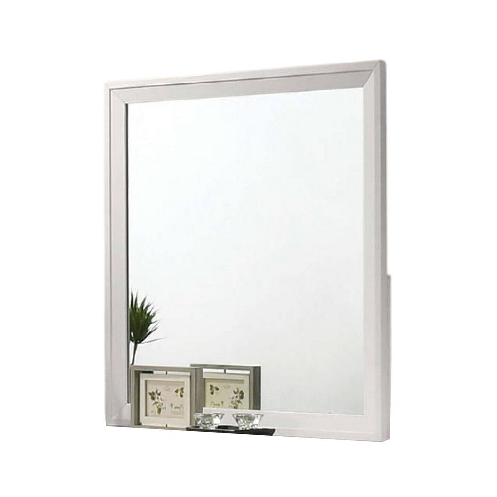 Tory Dresser Mirror 36 Inch Rectangular Classic White Solid Wood BM332577