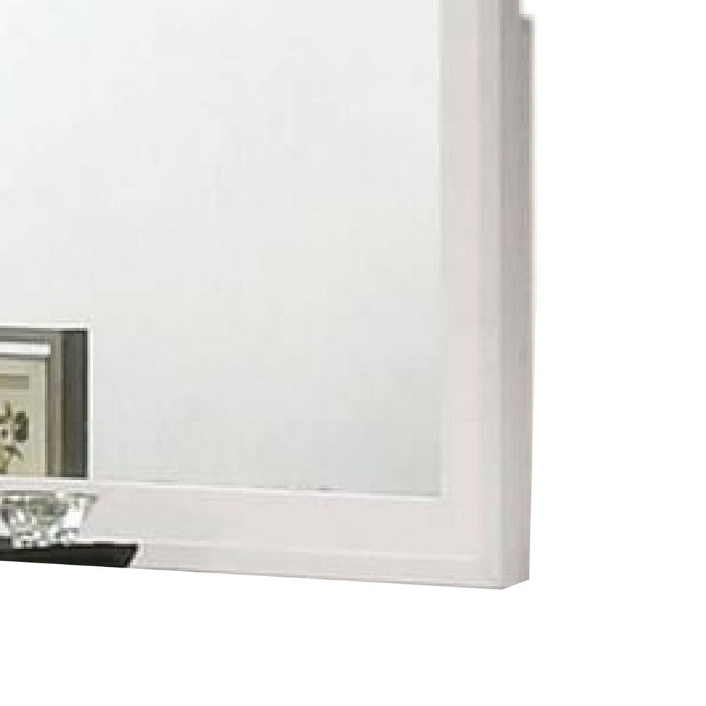 Tory Dresser Mirror 36 Inch Rectangular Classic White Solid Wood BM332577