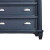Zeny Tall Dresser Chest 5 Drawers Nickel Handles Slate Blue Wood BM332578