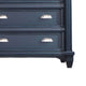 Zeny Tall Dresser Chest 5 Drawers Nickel Handles Slate Blue Wood BM332578