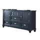 Zeny Wide Dresser 5 Drawers 2 Door Cabinets Slate Blue Solid Wood BM332579